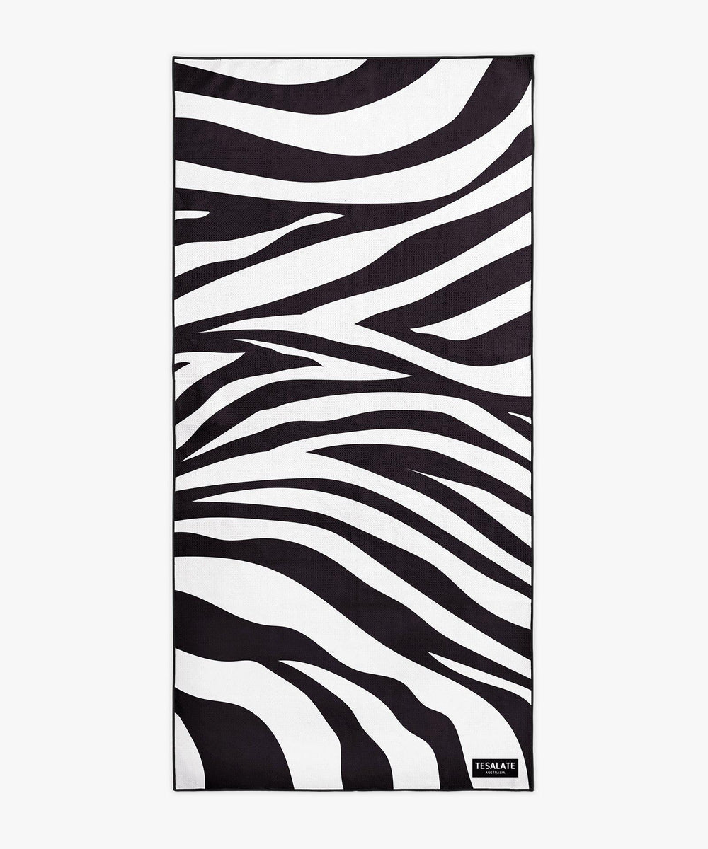 Hot Stripes - Black/White-Beach-Towel